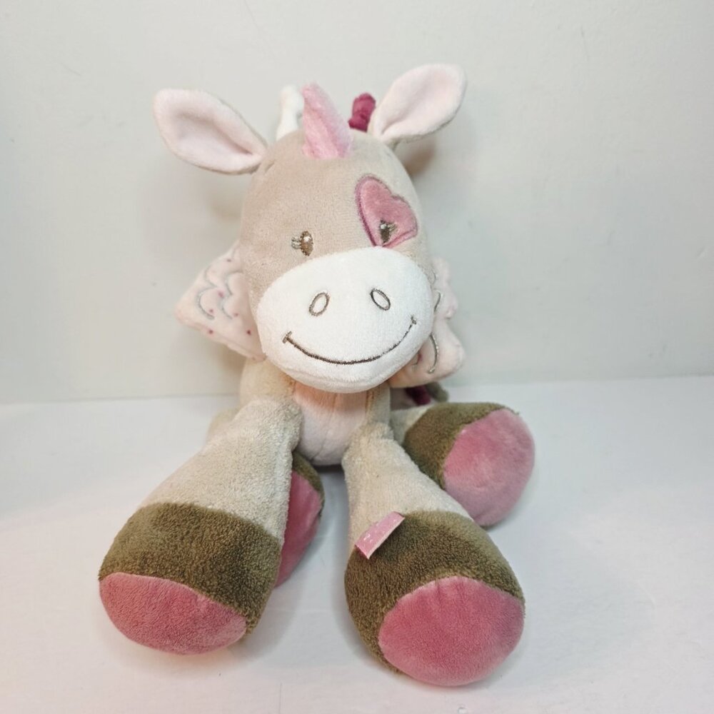 Nattou Jade Unicorn Winged Pegasus 11" Plush Belgium Stuffed Animal Baby Toy